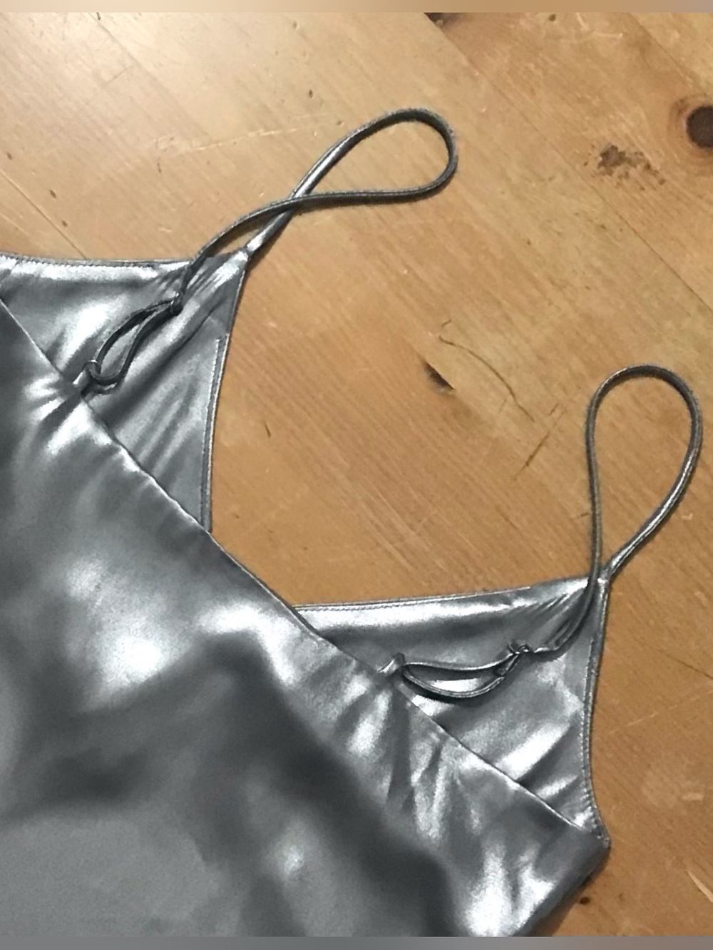 PART TWO Silver Metallic Cami Blouse 6 NWT - Picture 8 of 9